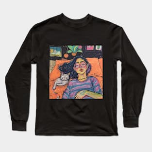 Lofi, Chill and Cats Long Sleeve T-Shirt